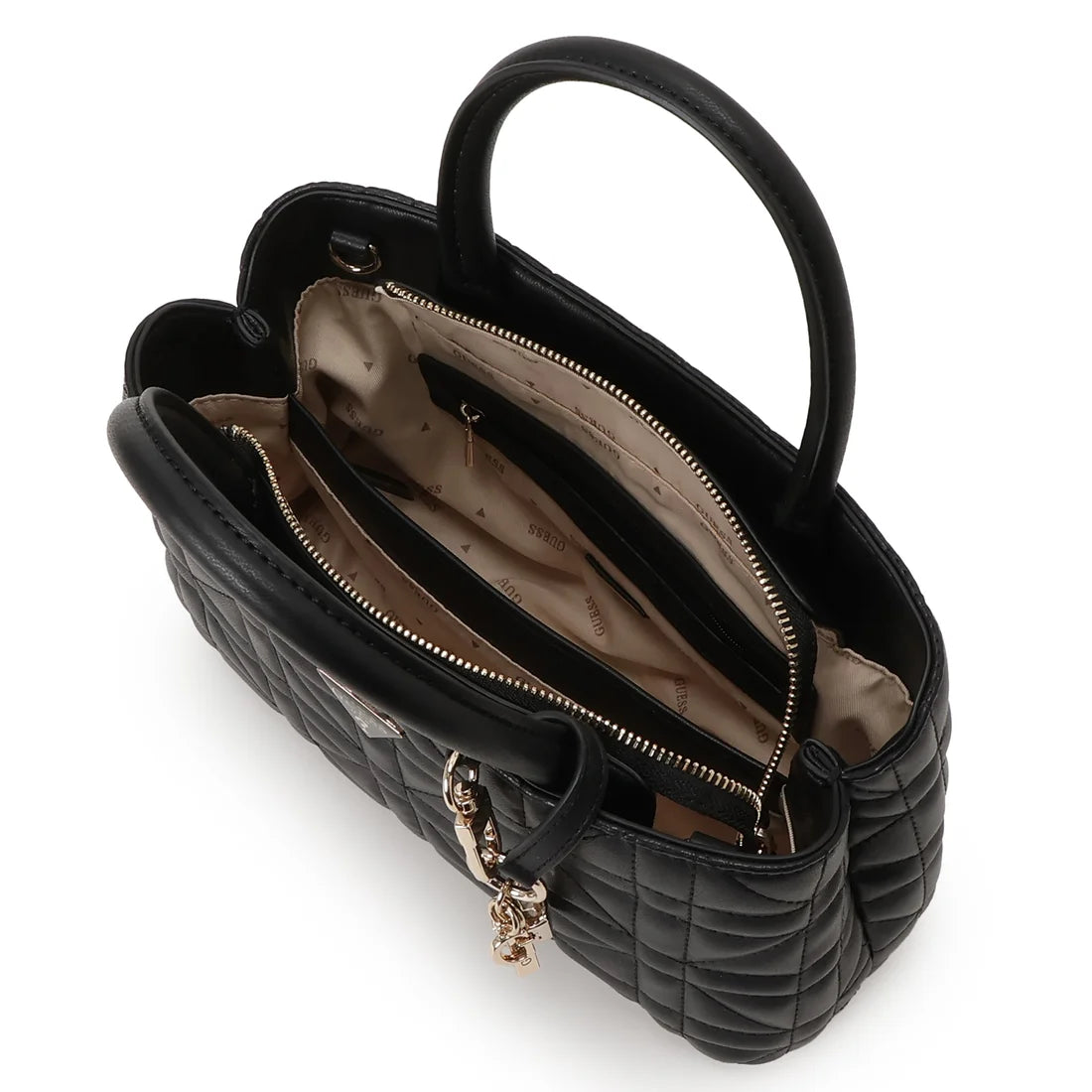 GUESS Edita Elite Satchel Off White